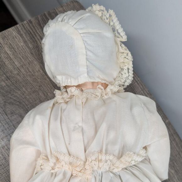 Vintage Mid-Century Soft Body Baby Doll Hand Painted Unique Lace Collectible - Picture 8 of 9
